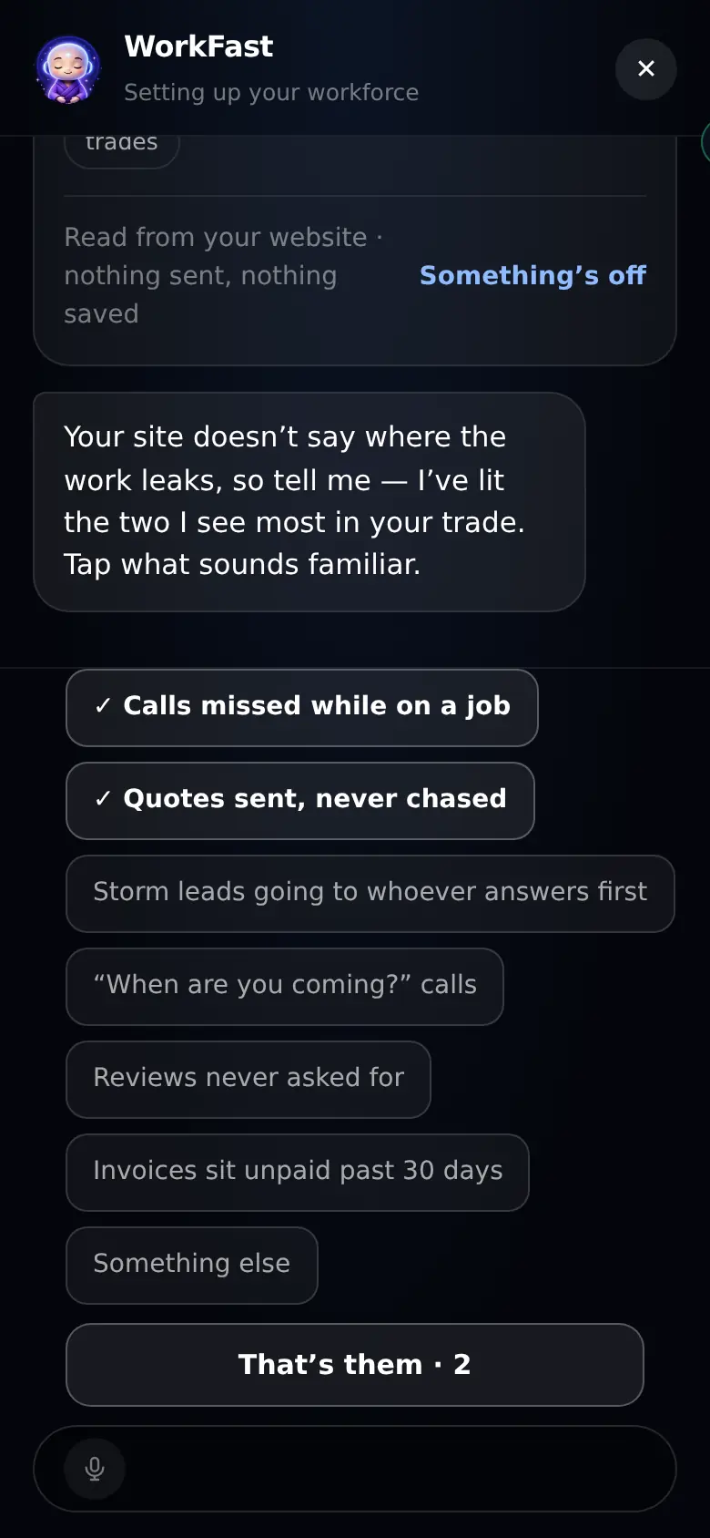 It reads the site and asks where the work leaks